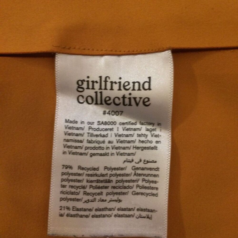 Girlfriend Collective small bright orange yellow leggings active - Picture 8 of 8